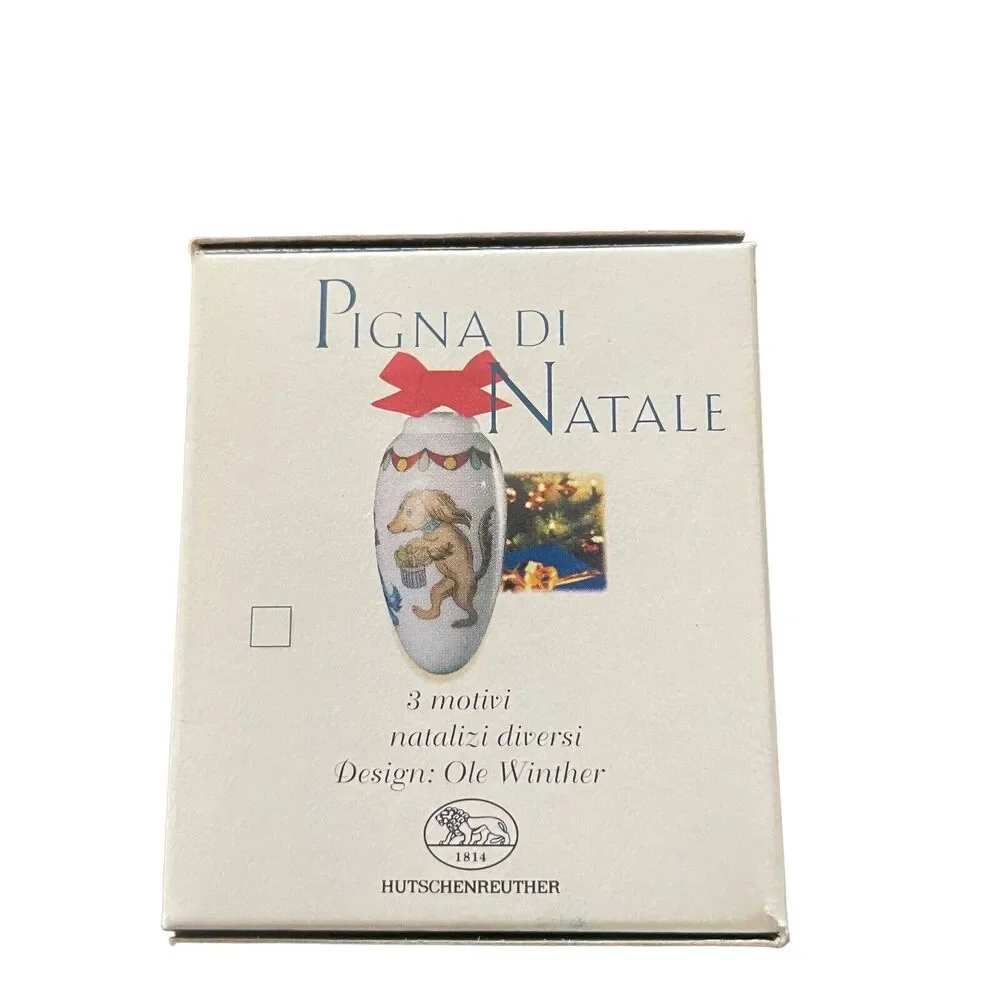 Weihnachts Zapfen Ornament Christmas Pine Cone Ole Winter Porcelain Cat Motif